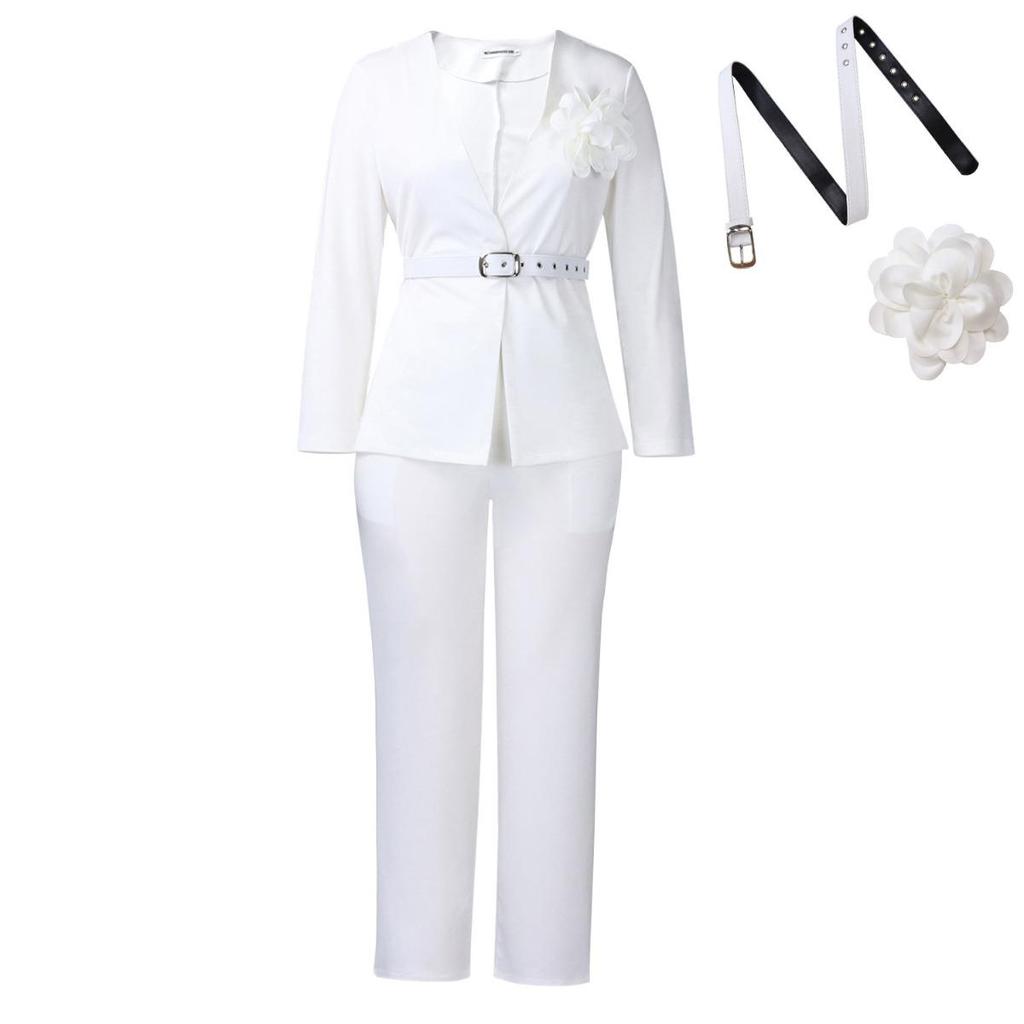Autumn Winter New Women's Solid Color Fashion Blazer & Pants Two-Piece Set African Outfit D3343
