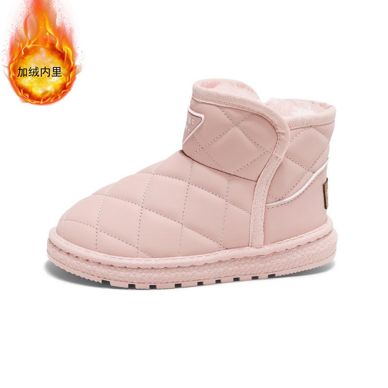 Children's snow boots Girls' cotton boots Fleece thickened warm short wool boots Lightweight medium and small children's Korean version snow cotton