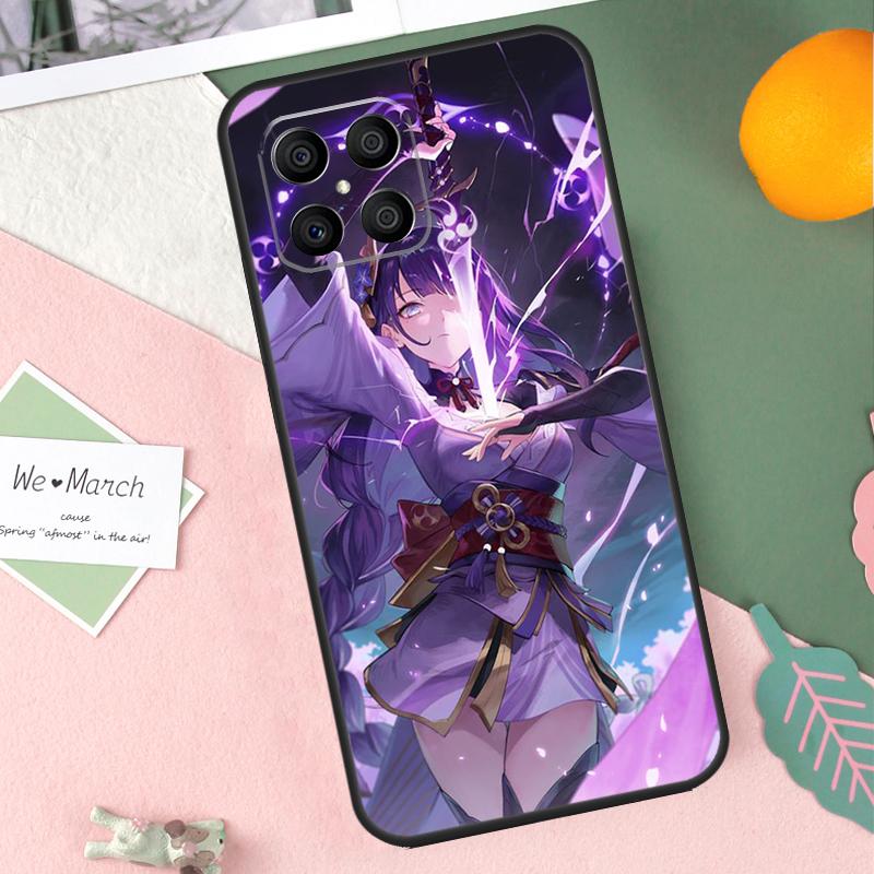 Raiden Shogun Genshin Impact Case For Honor 200 Pro 50 70 90 Lite X9b X9a X8b X8a X8 X9 X9c Honor Magic 7 5 6 Pro Cover