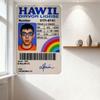 McLINI ST. ID Card Style Vintage Metal Tin Sign with Rainbow & Person Photo, 70S/4X | -3-7/AX3/3 Retro Art for Home Bar Club Caf