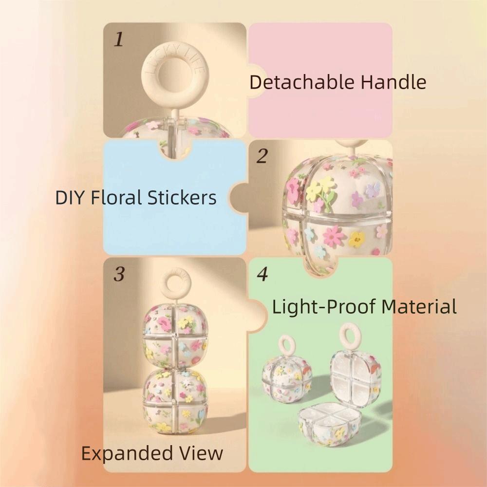 Flower Shaped Magnetic Cube Pill Box Mini Pill Storage Container Portable Pill Dispenser Travel