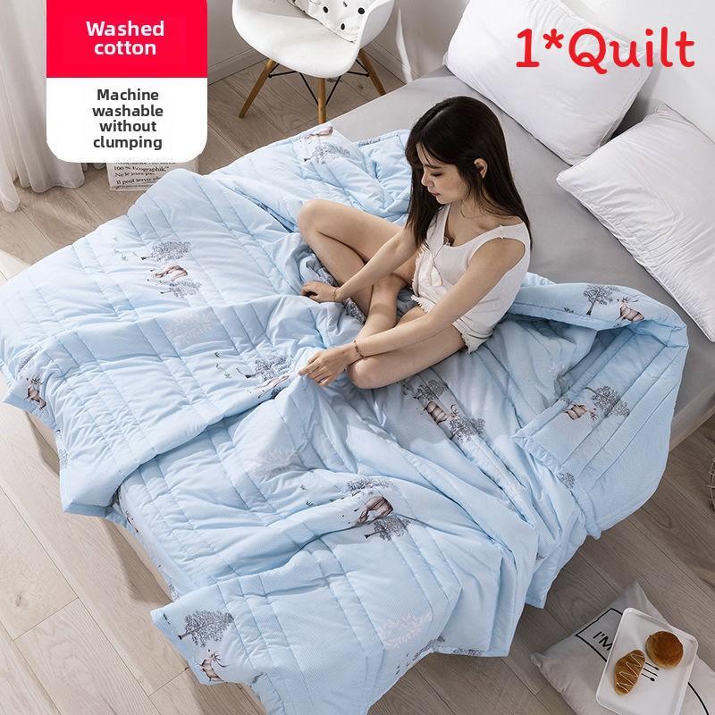 Summer Flower Strawberry Deer Print Quilt Bedding With Polyester Fill Indoor For