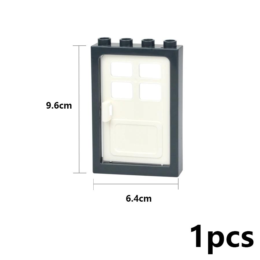 Big Size Building Blocks House Furniture Assemble Wall Fence Roof Door Window Construction Large Bricks Toys Compatible Duploes