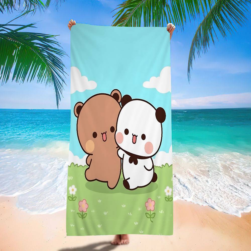 Anime Cute Dudu Bubu Anime Beach Swimming Towel Soft Absorbent Washcloth Children's Gifts For Kids Travel Camping Gym