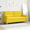 2 Seater Sofa Light Yellow 140 Cm Fabric