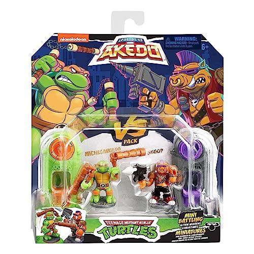 Akedo Legends of Teenage Mutant Ninja Turtles Mini Battle Warriors Versus Pack: Michelangelo vs. Bebop, Medium, 15243