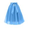 Women's Fashion Color Half Length Skirt Chiffon Skirt A -Layer Mesh Puff Skirt Evening Party Skirt Formal Ball Skirt