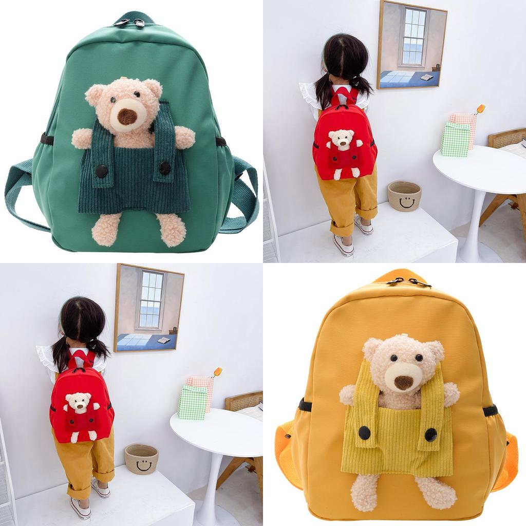 Cartoon Kindergarten Kids Backpack With Bear Pendant And Breathable Oxford Fabric For Toddlers