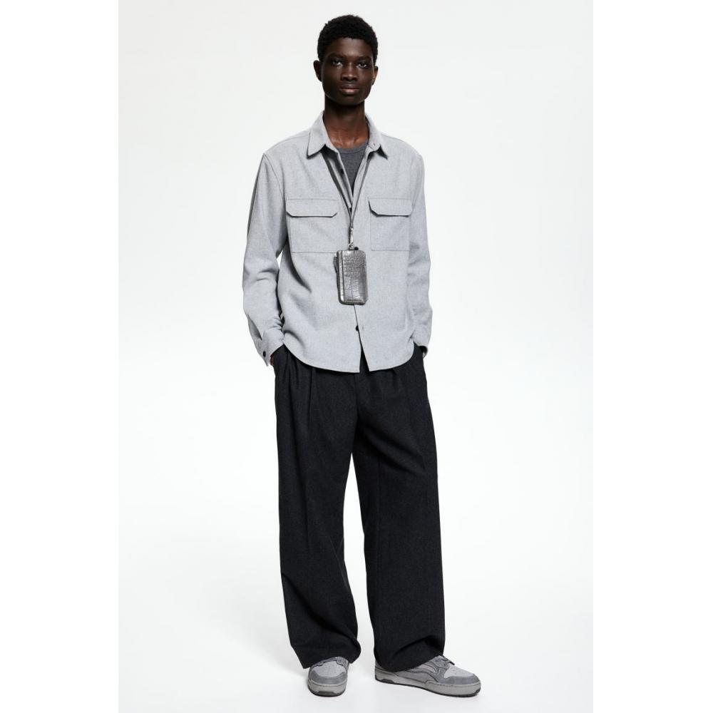 

HM Regular Fit Felt oversHirt Серый S