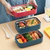 Bento Box Food Container Wheat Straw Material Lunch Box Stainless Steel Leak-Proof
