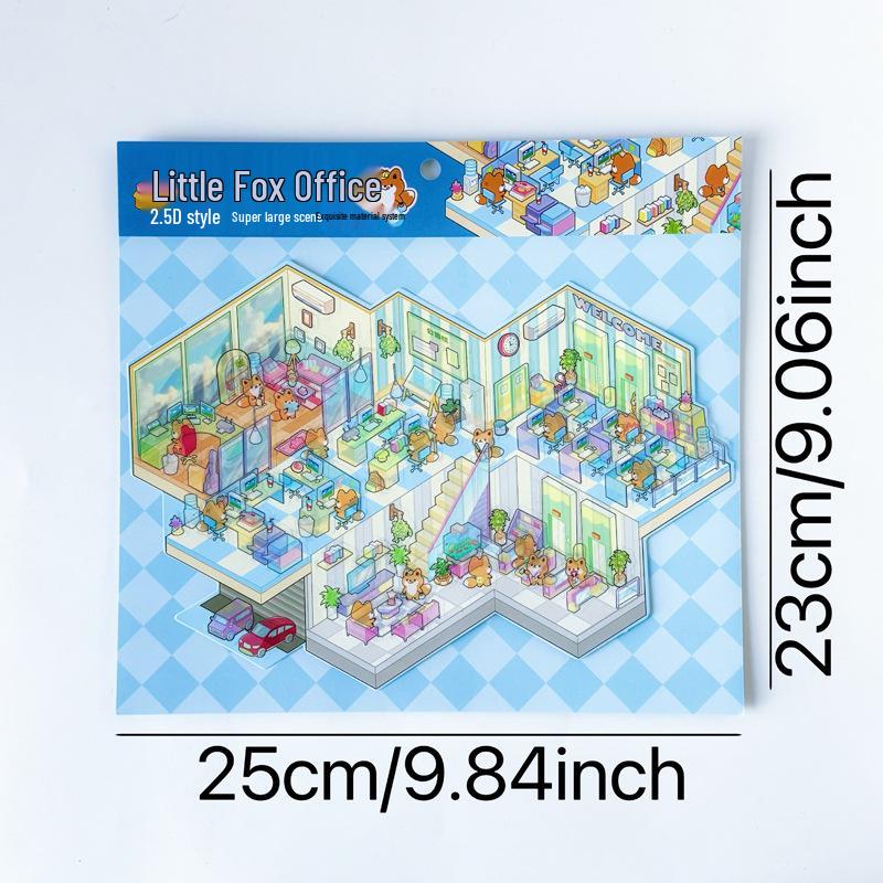 Creative 2.5D Scenery Stickers for Children s Bullet Journal - Handmade 3D Layered Miniature Scenes