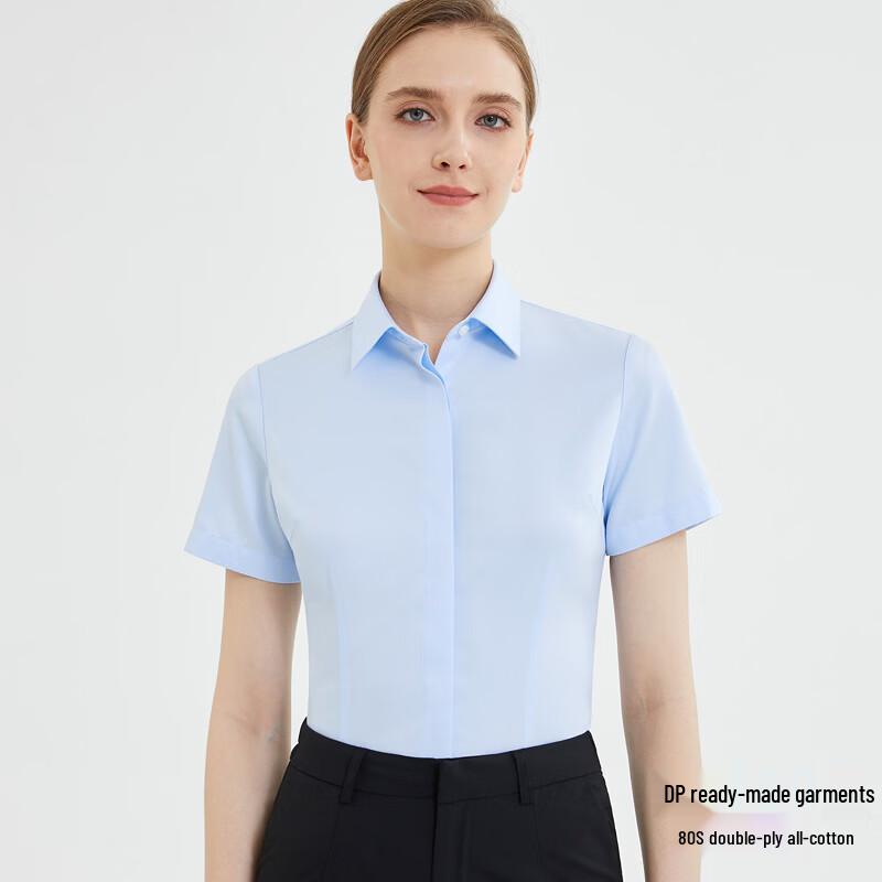 Fengxun Women s 80S Cotton Wrinkle-Free Short Sleeve Blouse 170/92