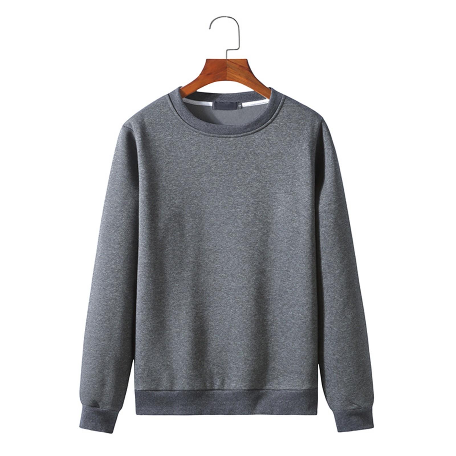 Мужской базовый цветной свитер с круглым вырезом, свободная повседневная молодежная толстовка с капюшоном XXL