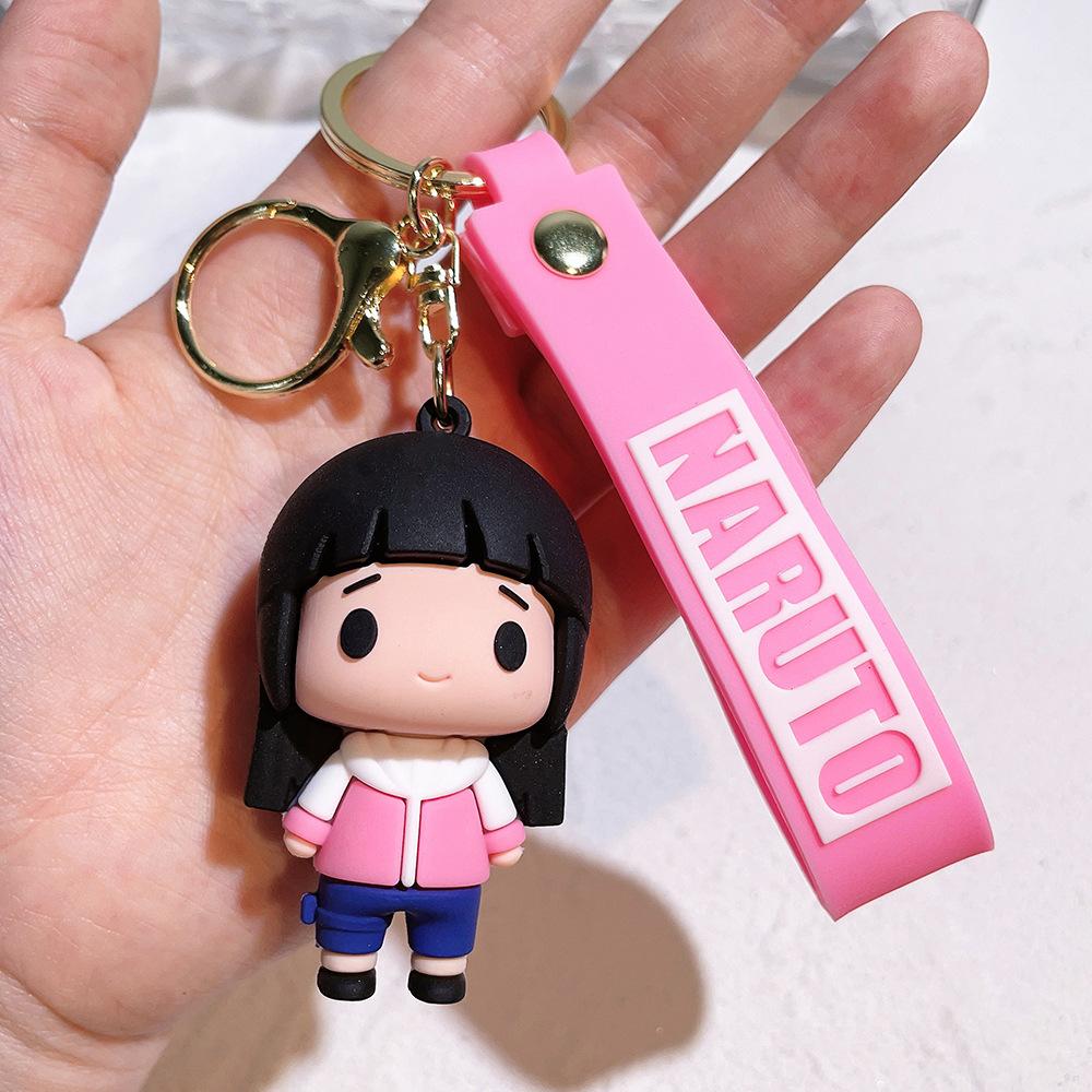 Cartoon PVC Naruto Anime Peripheral Toy Doll Keychain Naruto Silicone Figure Car Key Chain Christmas, Halloween Gift