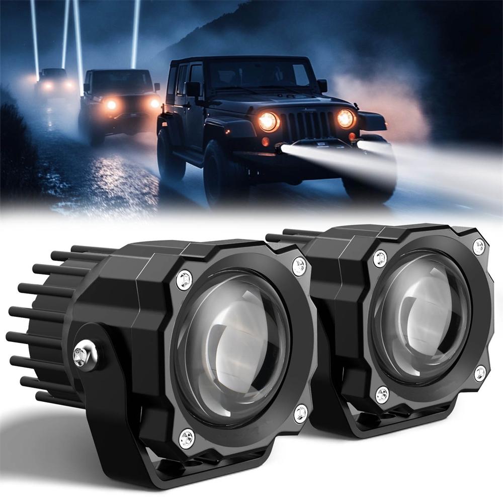 2PCS 72w LED Light Pods Offroad Driving Fog Lamp Flood Beam For ATV UTV Truck