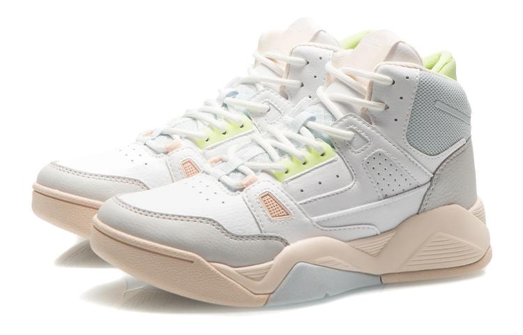 Li Ning Cushioning Slip Resistant Abrasion Resistant Breathable Lightweight Mid top Vintage Basketball Shoes Women's AGBR084-1
