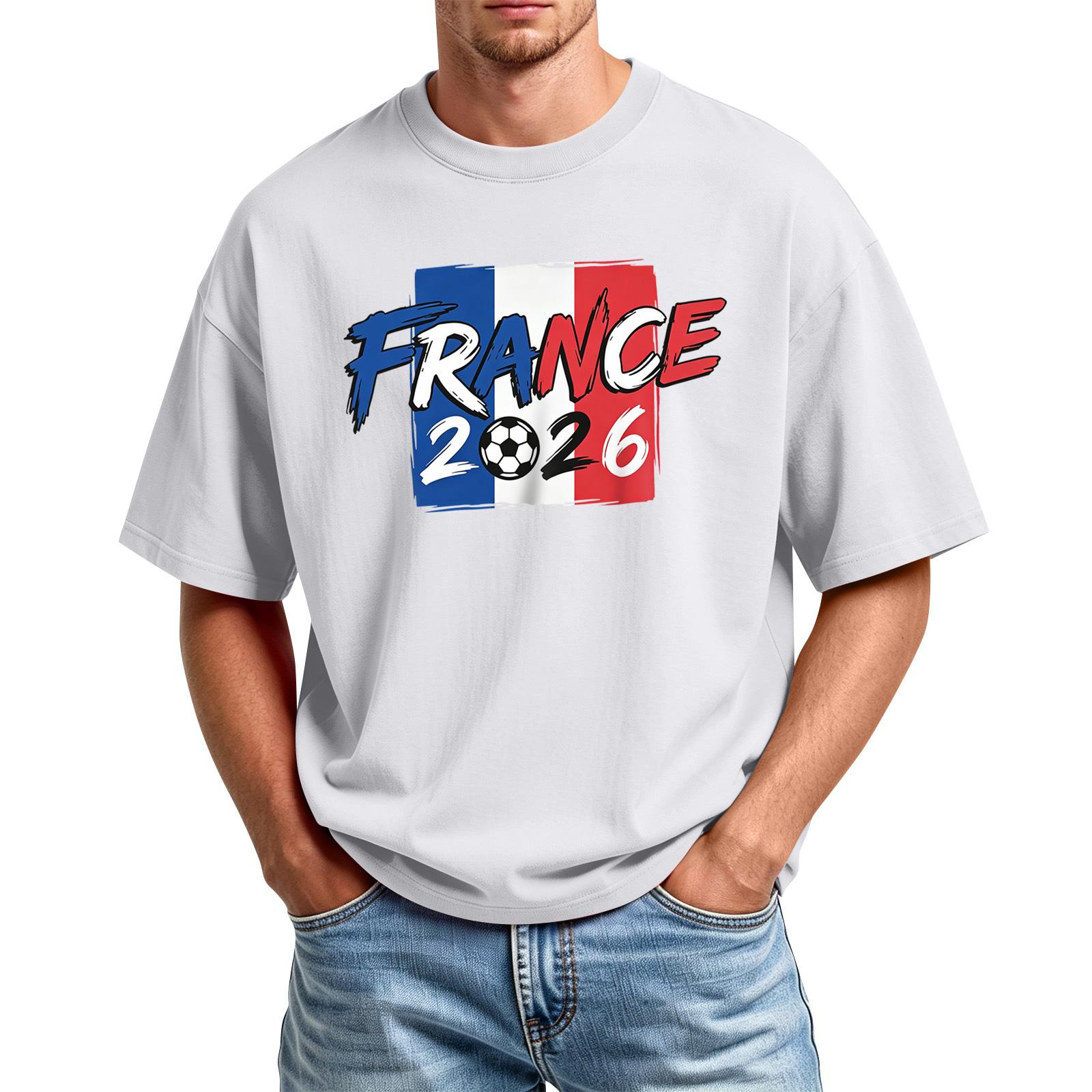 

Men s Printed Round Neck T-Shirt Casual Sports Short-Sleeve Top XL білий