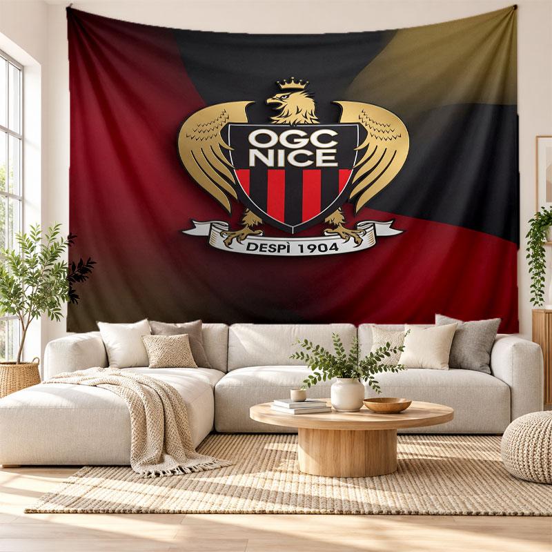 OGC Nice FC Wall Tapestry, Soft Fabric Wall Hanging, Decorative Backdrop For Bedroom Home Wall Art