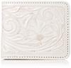 Bizarre Carved Leather Bifold Short Wallet LWG030WT White