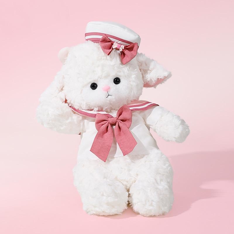 

Plush Fluffy Sheep Toy Stuffed Animal Cartoon Style Children Collection Gift Sailor Pattern,28cm