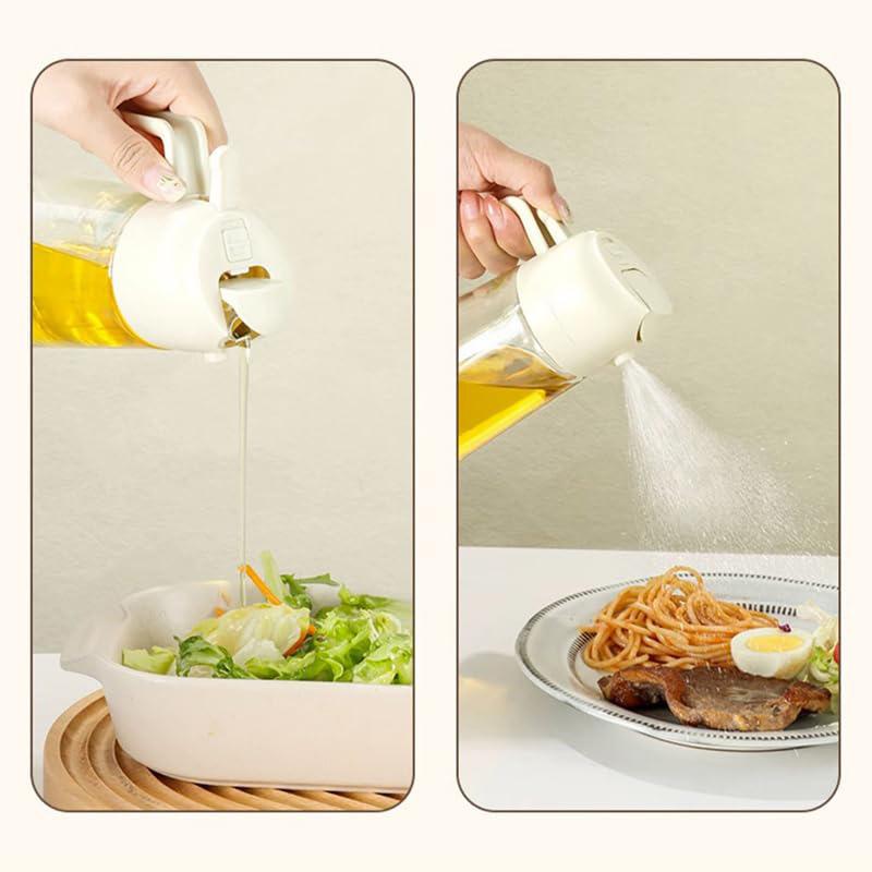 2 In 1 Spray for Olive Oil Spray Sprayer Dispenser Bottle Comfortable Handle Design for Barbecue Air Frying Pan Oven Camping