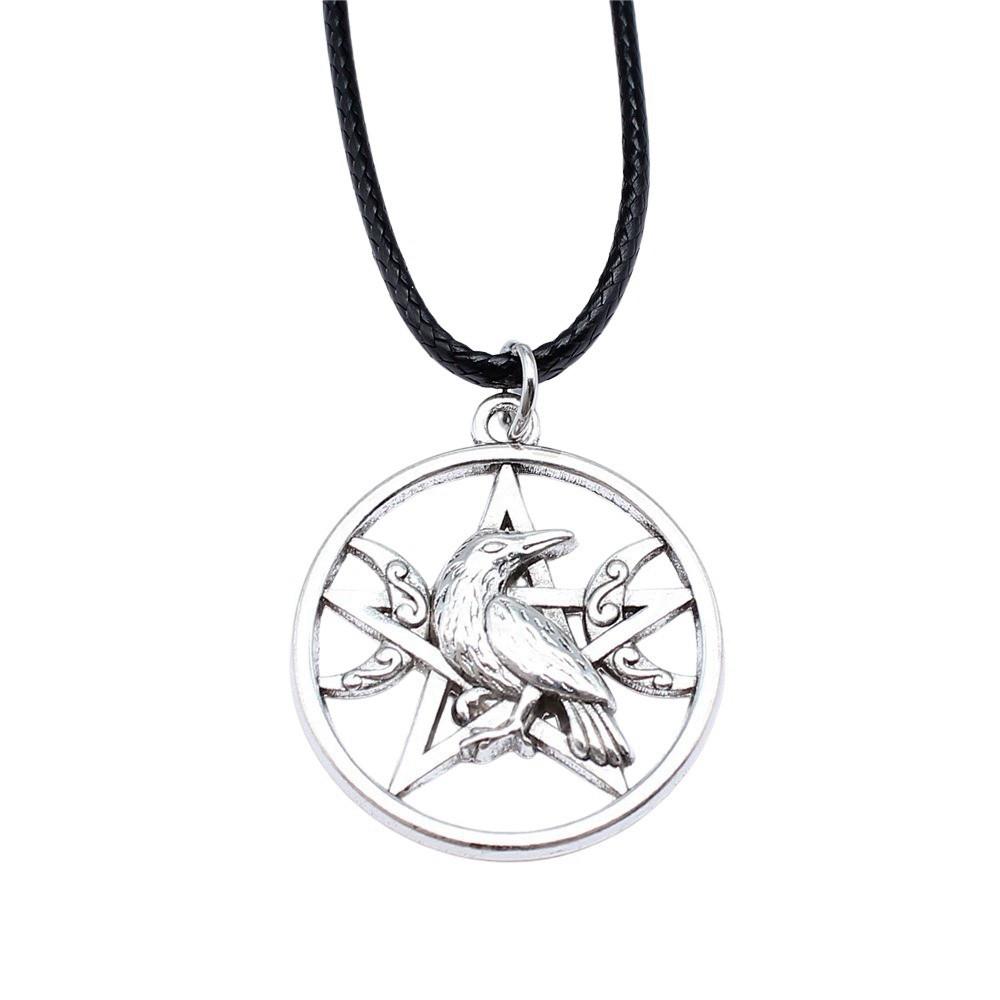 Star Pendant Necklace Vintage Minimalist Moon Sun Charms Cosmic Jewelry With 45cm Leather Chain