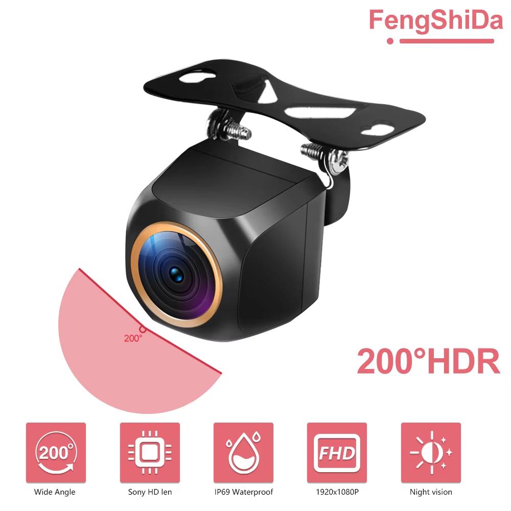 AHD 1920x1080P Car Rear View Camera 200° for Fisheye Golden Lens Full HDR Night Vision Vehicle back car reversing Front Camera