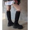 Retro tall tube looks thin autumn and winter new boots women's 2025 new models but knee thick-soled thick heel heightening long tube fashion boots