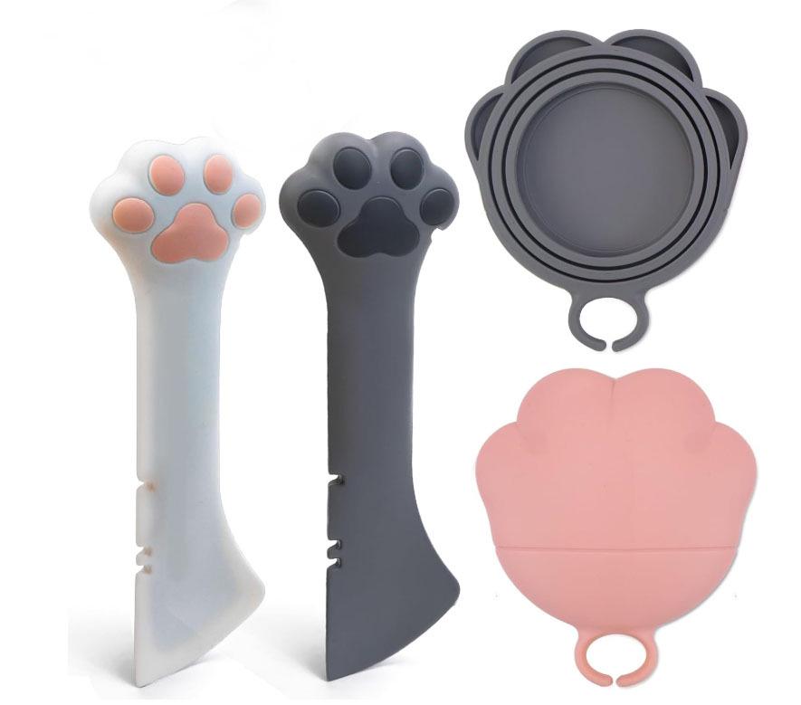 Auslaufsicherer Katzenfutterdosenöffner & Silikonlöffel-Set