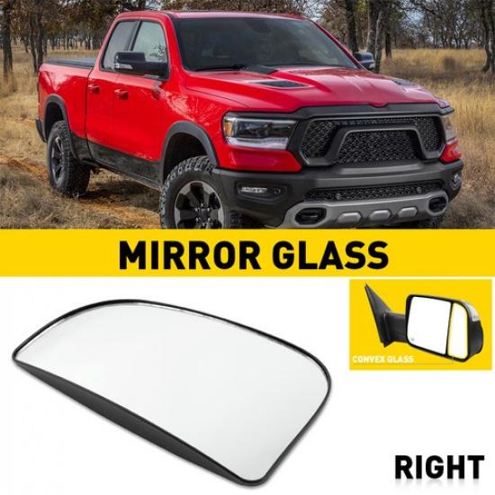 Exterior Mirror Glass Power RH Passenger for Side Dodge Ram 1500 2500