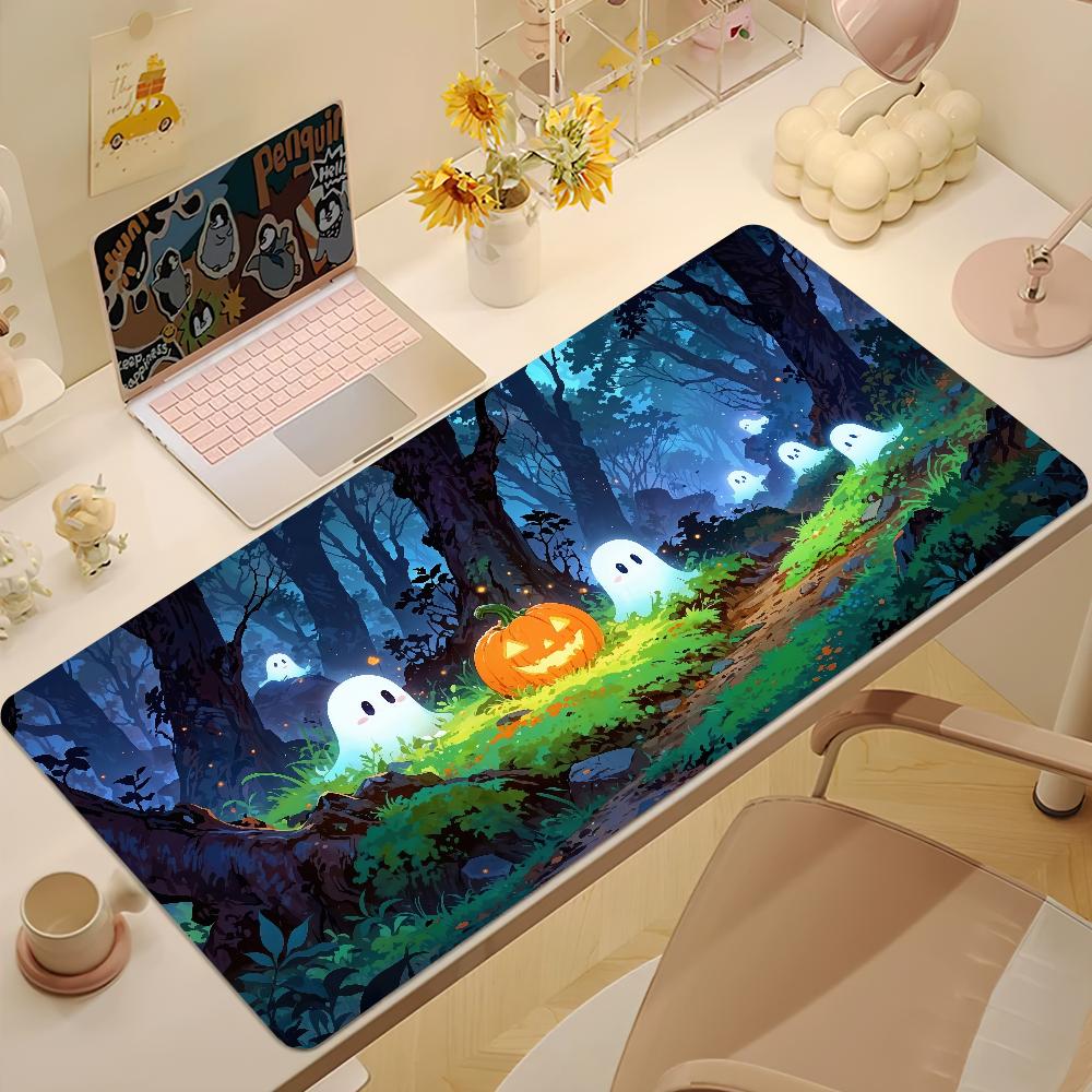 HHalloween Cute Pumpkin Mouse Pad Desk Mat Large NonSlip AntiFray Keyboard Ergonomic Office Rubber Pc Home Custom