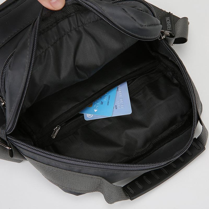 Men's Multifunctional Shoulder Bag Water-Resistant Briefcase Durable Oxford Cloth Business Tote with Multiple Compartments