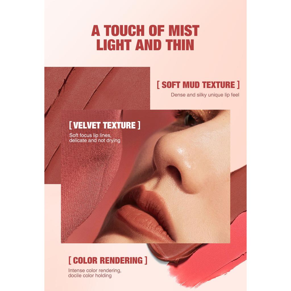 Velvet Matte Lip Stain | Long-wear Smudge-proof Lipstick | Highly Pigmented Gloss for Daily or Party