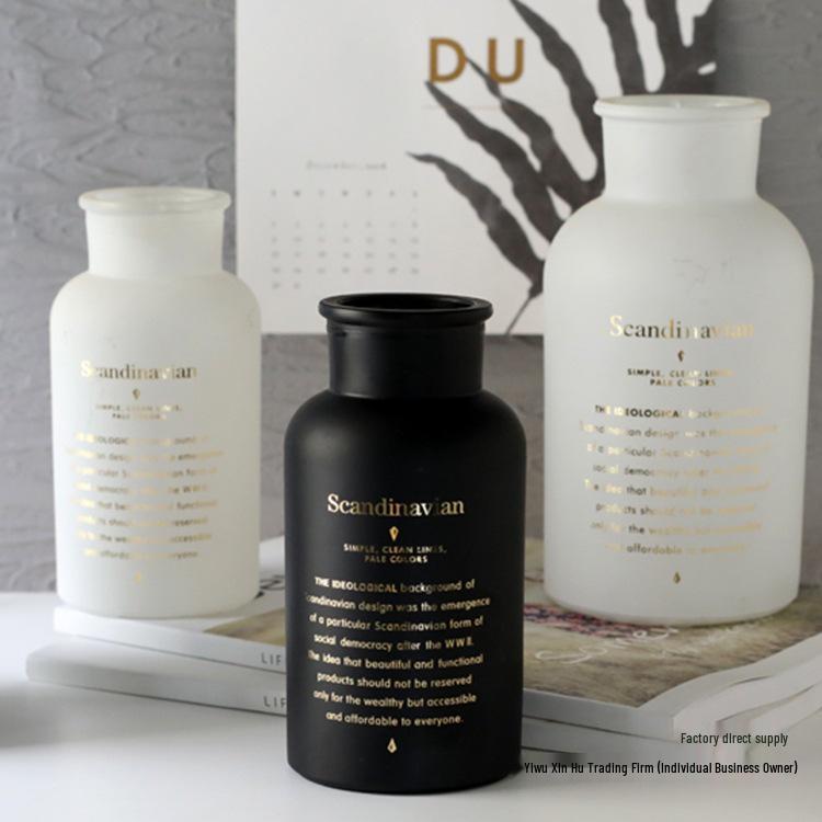 Vaso Preto Minimalista Nórdico - Branco Fosco, Decoração de Flores para Sala de Estar Pequena