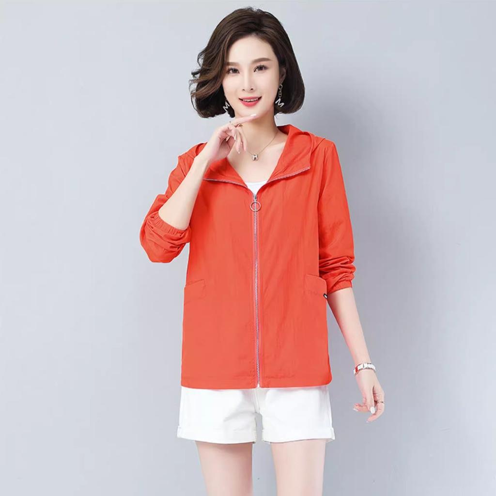 Sun Protection Clothing Women's Summer Large Size Loose Thin Cardigan Short Jacket Middle-aged and Elderly Sun Protection Clothing