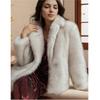 Women's fur coat imitation fox fur coat winter casual warm trench coat party style fluffy shawl jacket