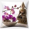 45X45Cm Buddha Zen Stone Buddhist Flower Pillow Case Home Office Decoration Throw Pillow Case Bedroom Sofa Cushion Cover