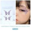 Traumhafte Elfen Glitzer Schmetterling Wasserdichte Augen- und Gesichtskleber - Perlmutt Feiner Glitzer Tattoo Flügel