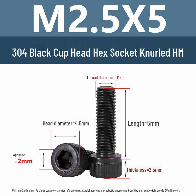 Yigu 304 Stainless Steel Hex Socket Cylindrical Head Screws: M2-M5 Bolts, M6-M12 Screws