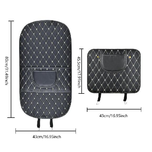 Universal PU Leather Car Anti-Kick Mats Auto Seat Back Protector Cover For Seat Back Organizer Anti-Dirty Pad Car Accessories