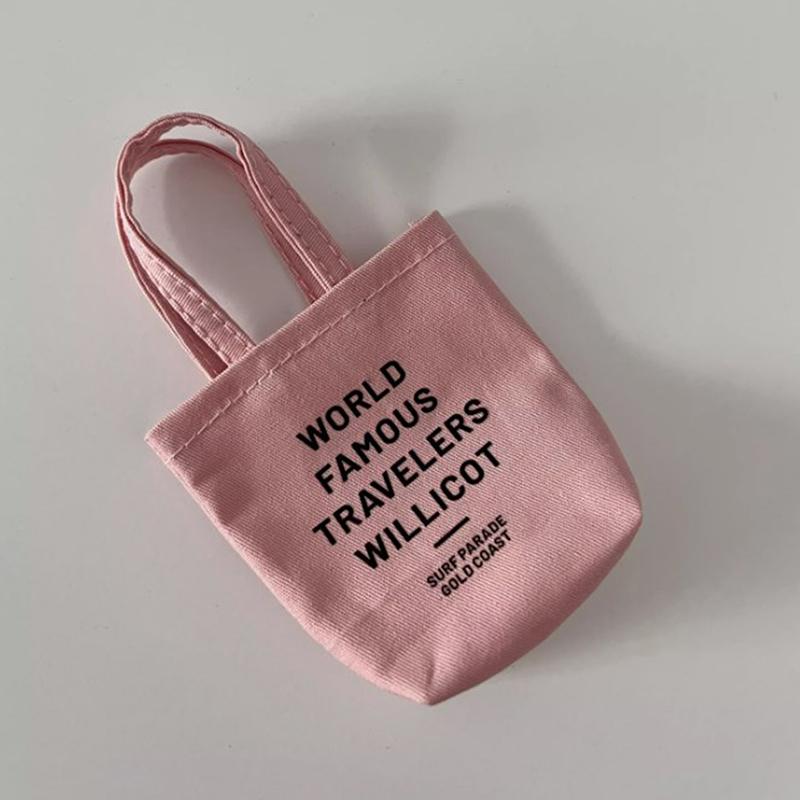 1Pcs For Blythe Doll Canvas Tote Bags Mini Handbag Letter Print Shoulder Bags For Blyth Dolls Accessories