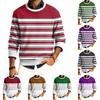 Men's Round Neck Long Sleeve Ribbed Knit Pullover