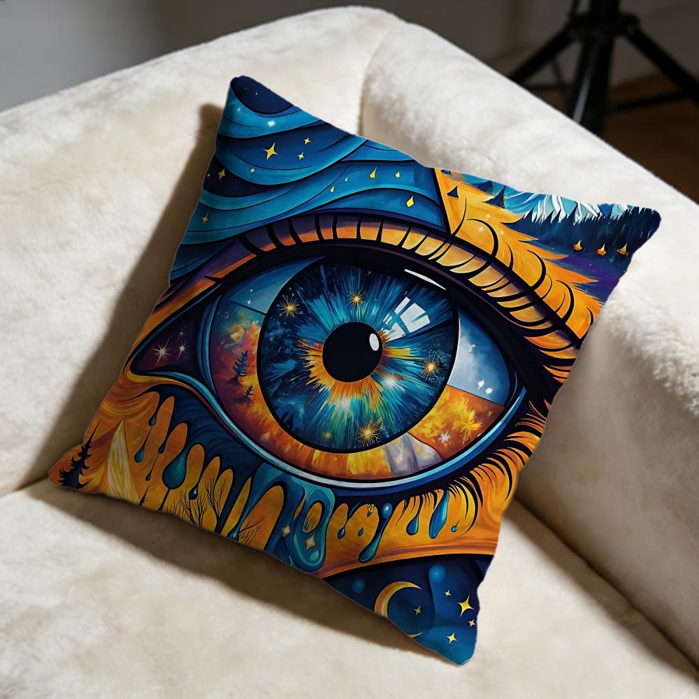Creative Art Eyes Cushion Cover Soft Decorative Pillow Case Suitable for Bedroom Sofa Car Travel Use
