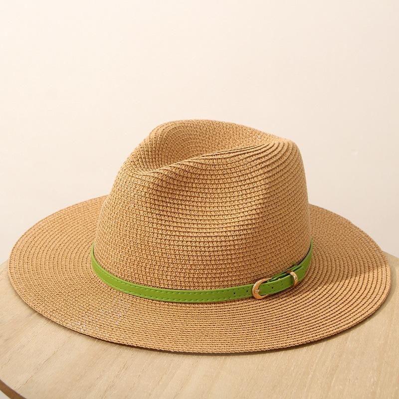 JYL TS DIY Panama Straw Hat White Belt Decor Sun Protection Woven Straw
