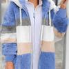 Fuzzy Fleece Jacket for Women Fluffy Sherpa Zip-Up Cardigan Fall Winter Warm Drawstring Hooded Coat with Pockets