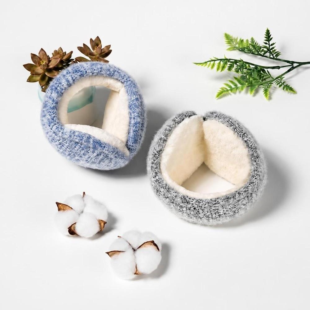 Plush Lining Knitted Ear Warmers Stretch Foldable Ear Protector  Outdoor Cold Protection
