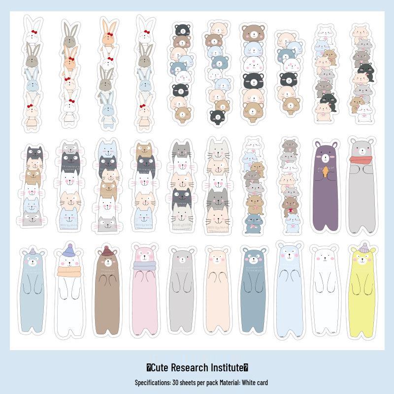 Mu Ran Cute Cat Bookmark - Creative Paper Card Page Marker for Students