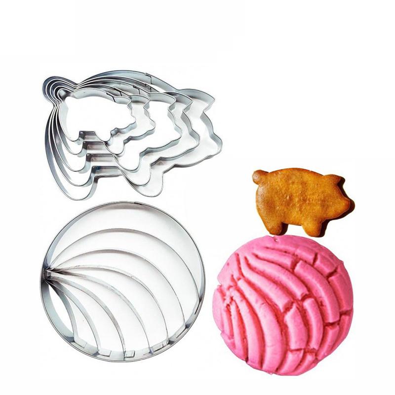 Stainless Steel Cutter Two-Sided Bread Mold With Pig Cookie Cutter For Pan Mexicano Dough Bread Shape Cutter For Home Kitchen