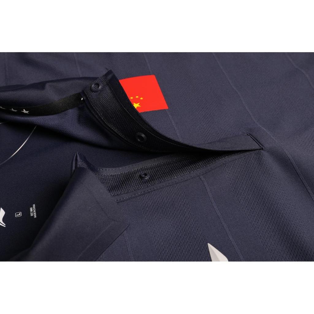 Li-Ning National Flag Letter Print Short Sleeve Polo Shirt Men Tops Blue APLS231-1