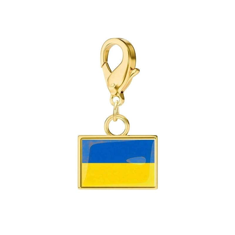 Braccialetto con Charm Bandiera in Acciaio Inossidabile con Moschettone, Gioiello Ciondolo Paese per Regalo di Viaggio Accessorio Stile